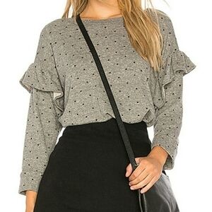 Current Elliott the ruffle sweatshirt gray black celestial stars print Large(3)